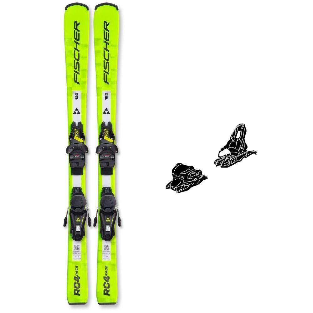 Fischer - Pack Ski Rc4 Race Jr (70-90) - 70 + Fs4 Gw Ca Jrs Br.80 Black Yellow - Ski