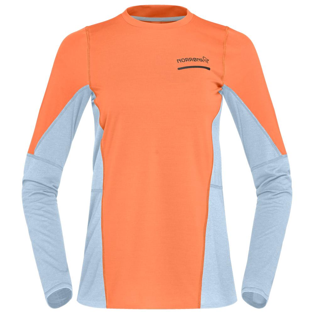 Norrona - senja equaliser lightweight Long sleeve W's Flamingo - S - Trail T-Shirt - Größe S - Blau - Damen - Glisshop.de