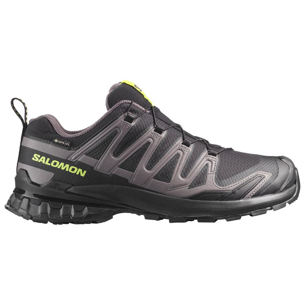 Salomon - Xa Pro 3D V9 Gore-Tex Black Dark Gull Gray Acid Lime - 8.5 - Trailrunning-Schuhe - Größe 8.5 - Schwarz - Herren - Glisshop.de