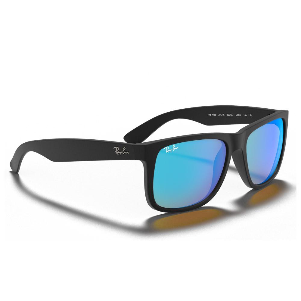 Ray Ban Occhiali da sole RB4165 Justin Color Mix Matte Rubber Black Mirror Blue Keypoints Ray Ban Occhiali da sole RB4165 Justin Color Mix Matte Rubber Black Mirror Blue Keypoints