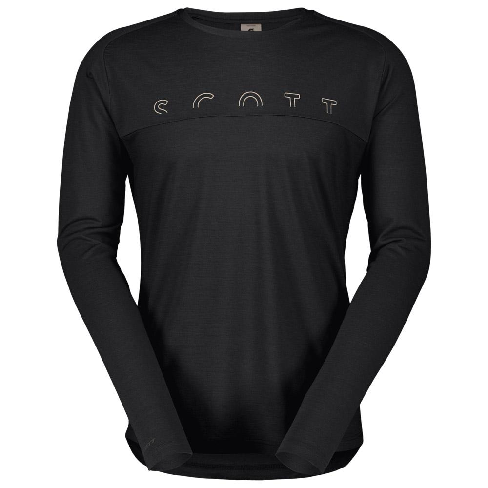 Scott - Tee M's Defined Merino Long Sleeve Black - S - Wander-T-Shirt - Größe S - Schwarz - Herren - Glisshop.de