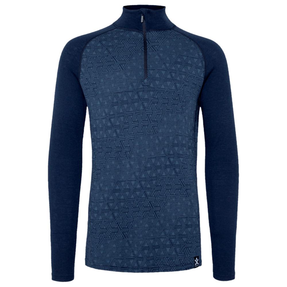 Bula - Geo Merino Wool Halfzip Navy - XS - Funktionsunterwäsche - Größe XS - Blau - Herren - Glisshop.de