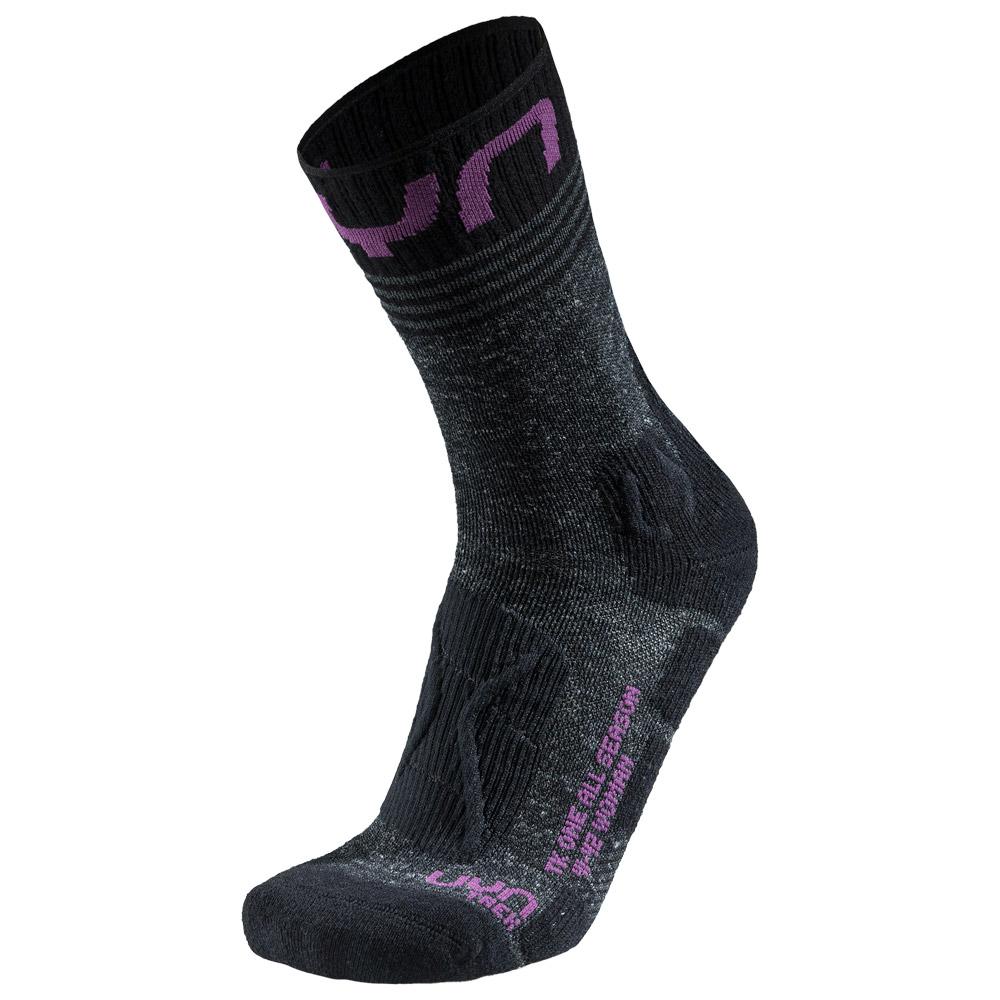 Uyn - Woman Trekking One All Season Mid Black Purple - 37-38 - Socken