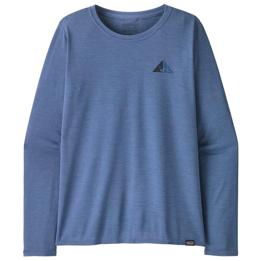 Patagonia - W's LS Capilene Cool Daily Graphic Driftways Current Blue X Dye - XS - Hiking tee-shirt
