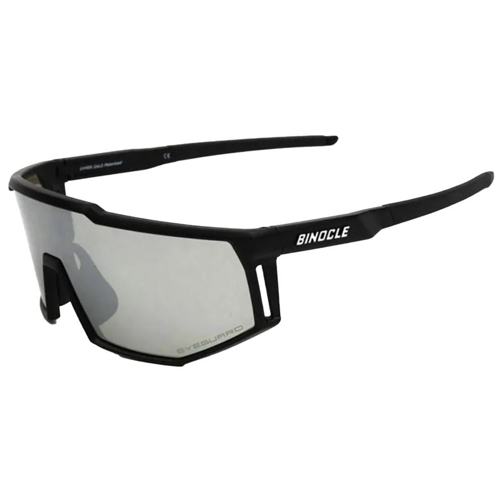 Binocle Eyewear - Horizon Shiny Black Silver Mirror Polarized - Sonnenbrille - Schwarz - Glisshop.de