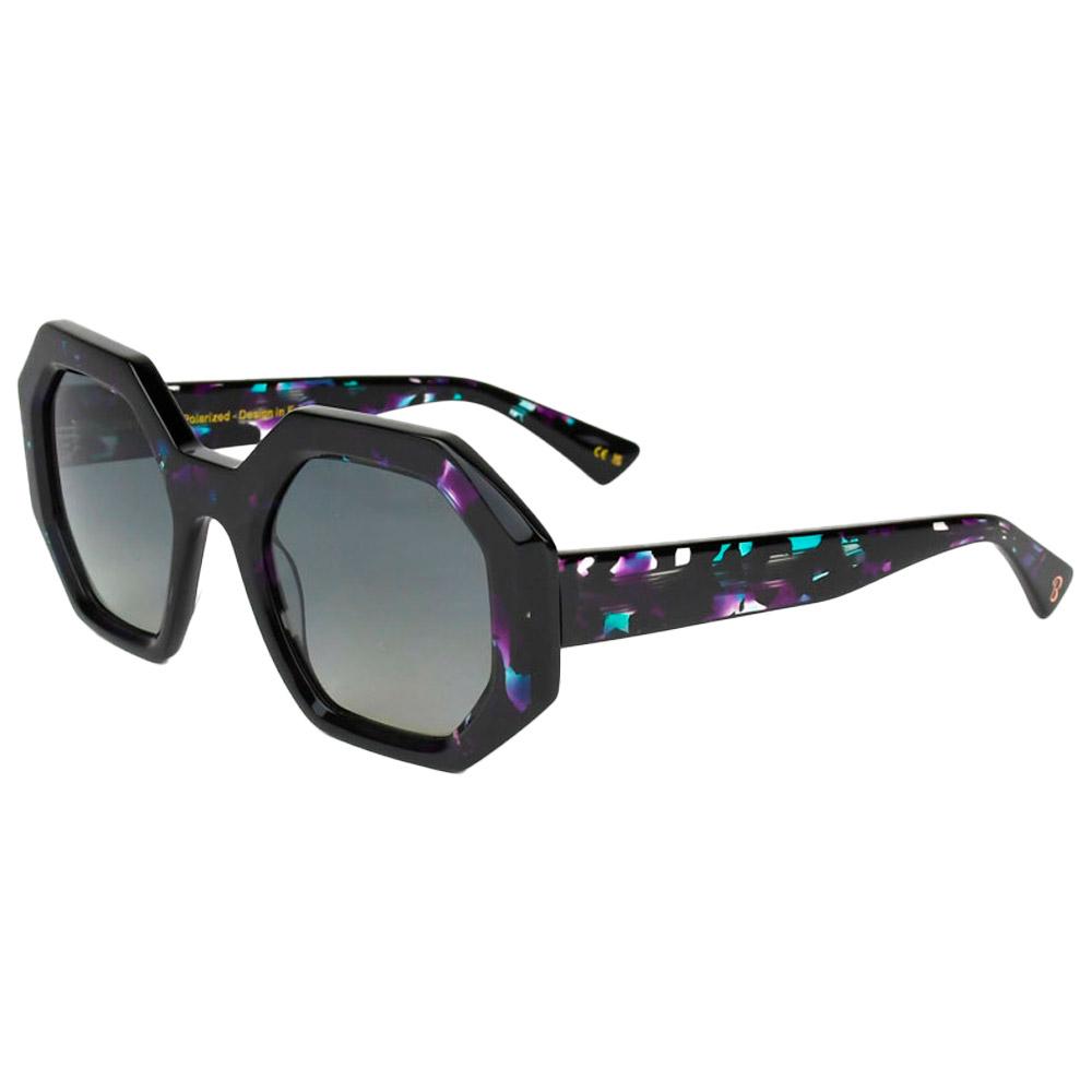 Binocle Eyewear - Claudia Shiny Purple Turquoise Gradient Grey Polarized - Sunglasses