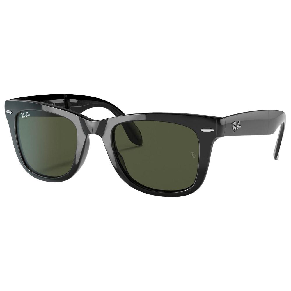 Ray Ban - RB4105 Folding Wayfarer Classic Polished Black Green G-15 - 50 - Sonnenbrille