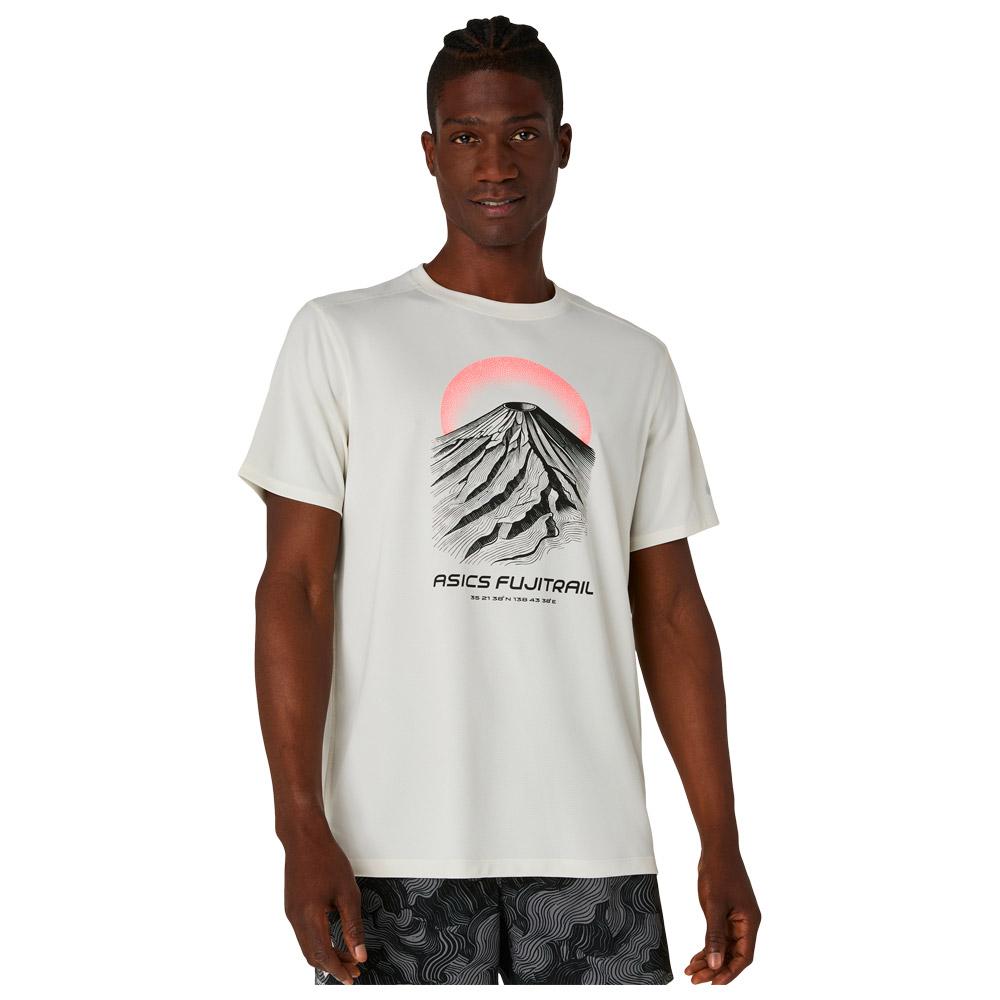 Asics - Fujitrail Logo Short Sleeve Cream - S - Trail tee-shirt