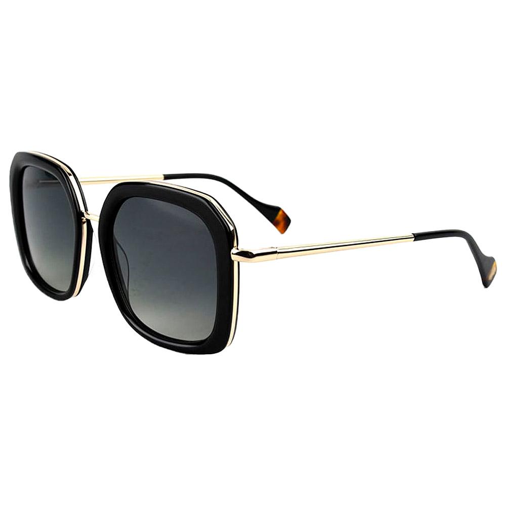 Binocle Eyewear - Diana Shiny Gold Black Gradient Grey Polarized - Sunglasses