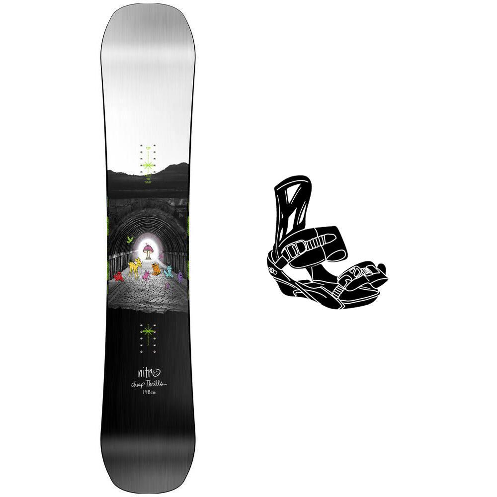 Snowboard Nitro Mystique Pour Femme - Planche Tout-Terrain Gullwing Directional Twin, Confortable Et Performante (Taille 25)