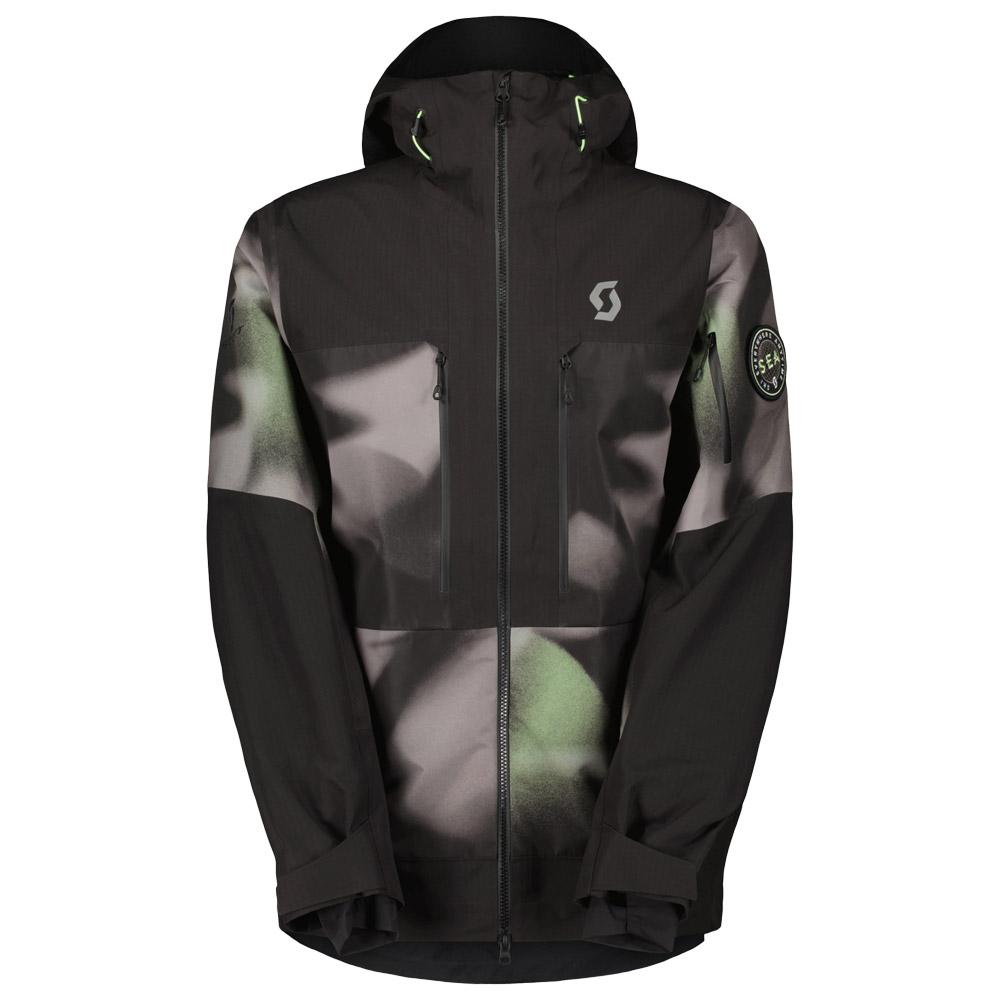Scott - M's Vertic Ripstop 3L Jacket Evening Greyprint Black - L - Ski Jacket