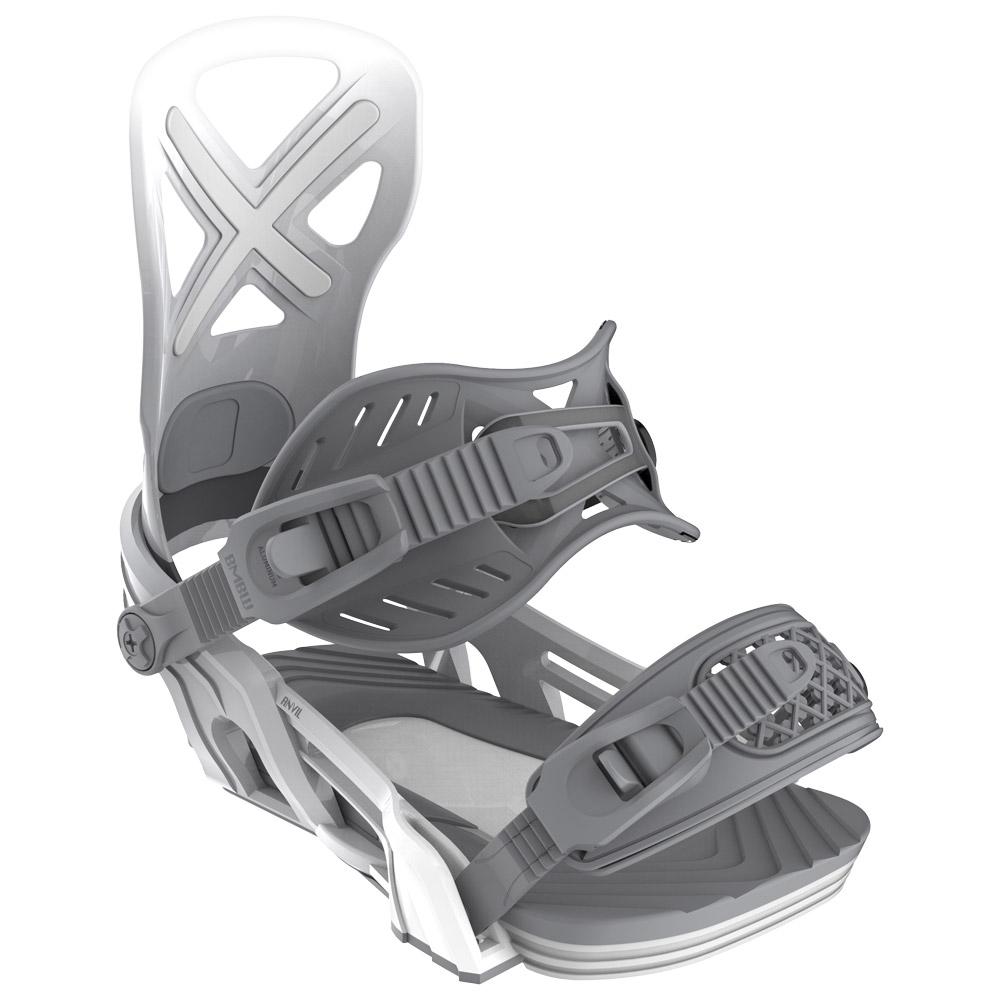 Bent Metal - Anvil White Grey - M - Snowboard binding