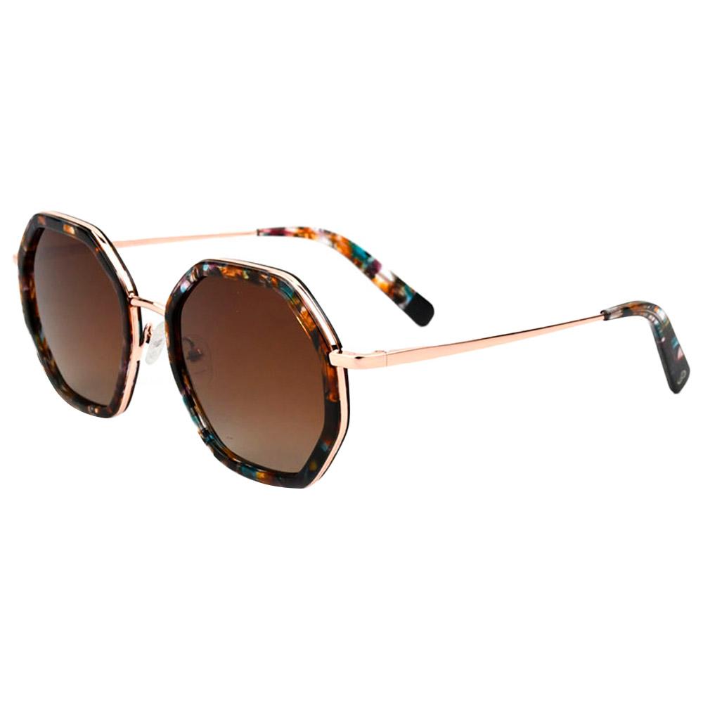 Binocle Eyewear - Angela Shiny Pink Gold Blue Tortoise Gradient Brown Polarized - Sonnenbrille - Blau - Damen - Glisshop.de