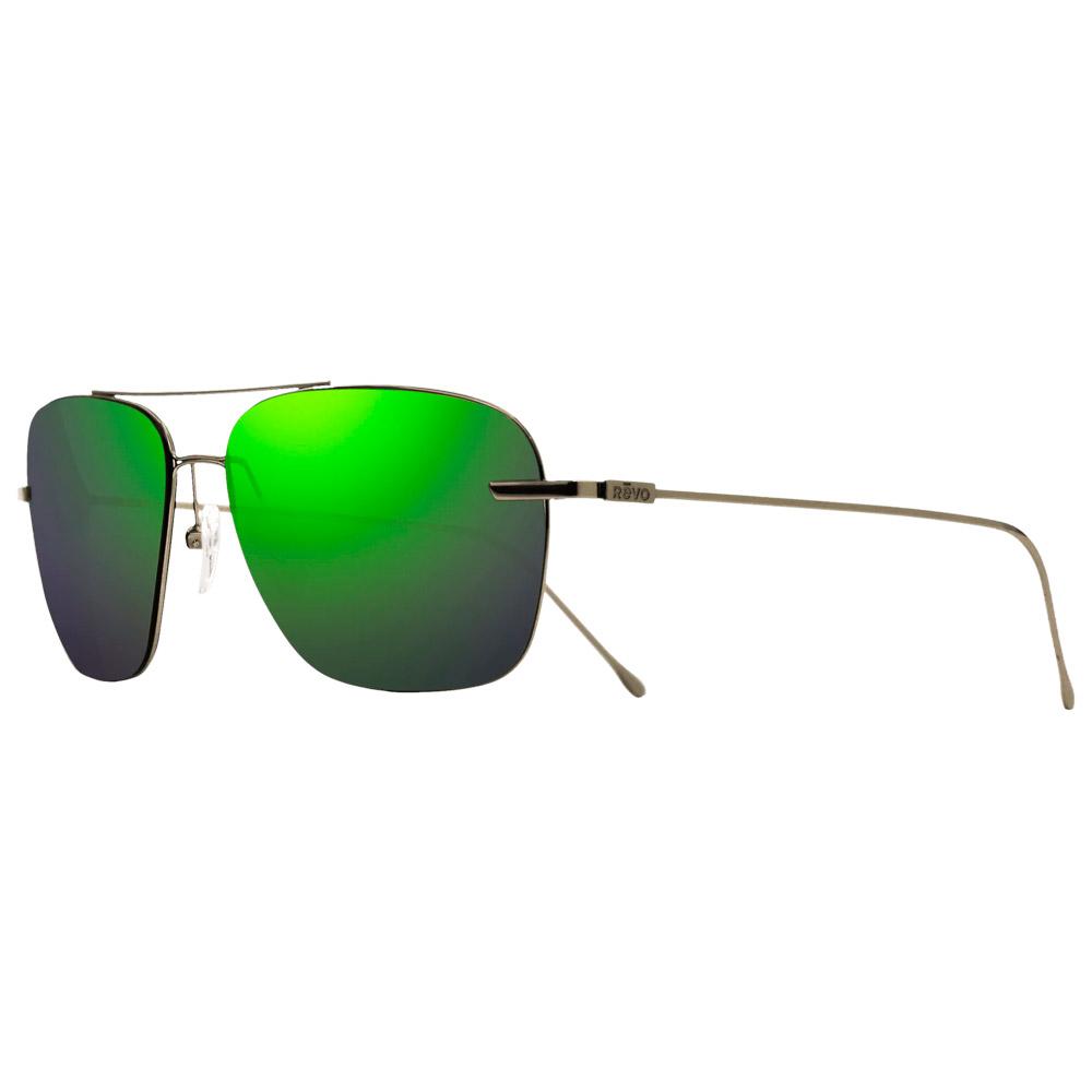 Revo - Air 3 Satin Gunmetal Serilium Dark Green Photochromic Polarized - Sonnenbrille - Grün - Glisshop.de