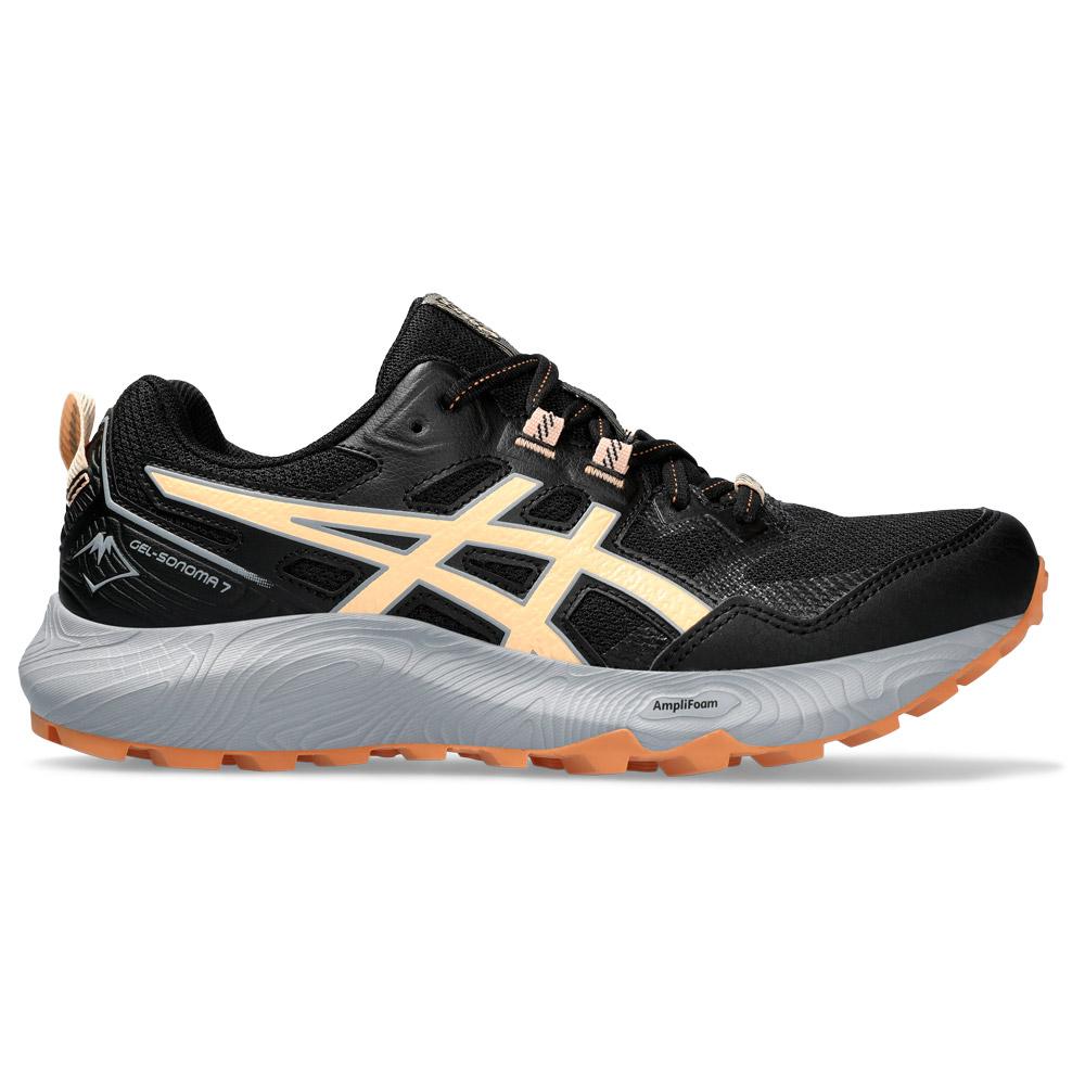Calzado de trail Asics Gel Sonoma 7 Wmn Black Apricot Cruch Invierno 2024 Glisshop