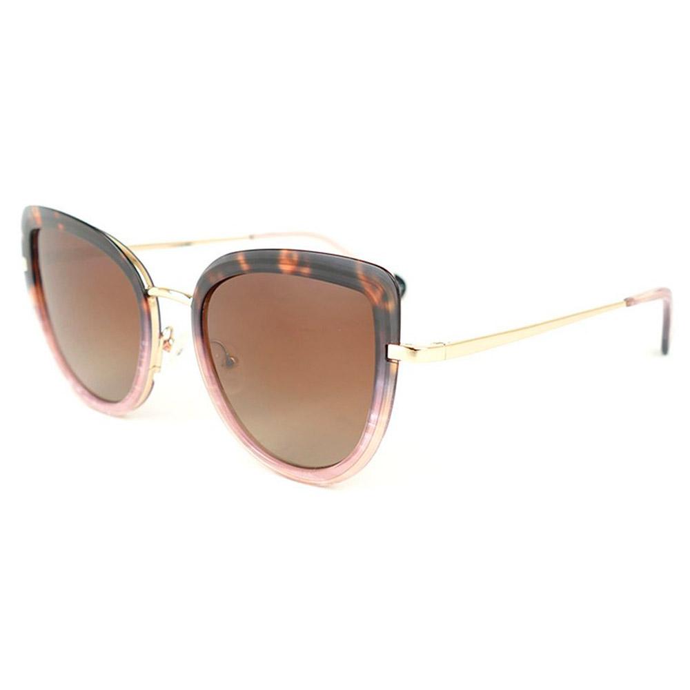 Binocle Eyewear - Giulia Shiny Gold Black Pink Tortoise Gradient Grey Polarized - Sunglasses