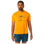 Asics Trail tee-shirt Fujitrail Logo Ss Top Fellow Yellow Lichen Green Graphite Grey Overview