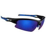 AZR Sunglasses Huez Noir Mate Et Bleu Ecran Bleu Miroir Overview