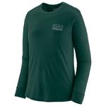 Patagonia Wander-T-Shirt W's Long-Sleeved Capilene Cool Merino Graphic Shirt Fitz Roy Strata: Cascade Green Präsentation