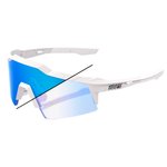 100% Gafas Speedcraft SL Bastille Pearl White Glitter Blue Mirror Photochromic Lens Presentación