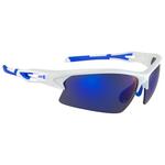 AZR Sonnenbrille Huez Blanche Vernie Bleu Bleu Miroir Präsentation