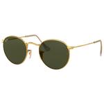 Ray Ban Sunglasses RB3447 Round Metal Polished Gold Green G-15 Overview
