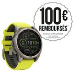 Garmin Montres GPS Fenix 8 Solar Sapphire Titanium Bracelet Silicone Jaune Graphite Présentation