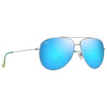 Maui Jim Occhiali da sole Hauoli XL Argent Brillant Bleus Verts Bleu Hawaï MauiPure Presentazione