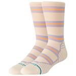 Stance Chaussettes Perf Run Womens Crew Mid Cushion Sock Beam Stripe Oatmeal Présentation