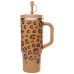 Qwetch Mug Travel Cup 900 ml Leopard Camel Overview