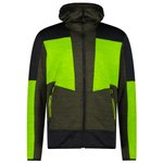 CMP Fleece Man Jacket Fix Hood Oil Green Präsentation