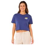 Rip Curl T-Shirt Surf Side Cropped Navy Präsentation