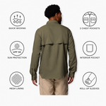 Columbia Camisa de trekking Silver Ridge Utility II Long Sleeve Stone Green Keypoints