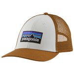 Patagonia Casquettes P-6 Logo Lopro Trucker Hat White W/bear Brown Présentation