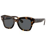 Ray Ban Occhiali da sole RB2186 State Street Polished Havana Brown Transparent Dark Grey Presentazione
