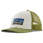 Patagonia P-6 Logo Lopro Trucker Hat White w/ Buckhorn Green 