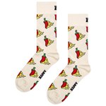 Happy Socks Crew Socks Hot Chili White 
