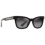 Maui Jim Sunglasses Hiwahiwa Shiny Black Trans Light Grey Neural Grey Mineral Superthin Overview