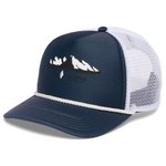 Black Diamond Cap Flat Bill Trucker Hat Charcoal White Mountainscape Overview