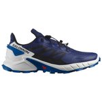 Salomon Trailrunning-Schuhe Supercross 4 Blue Print Black Lapis Blue Präsentation