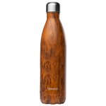 Qwetch Gourde Bouteille Isotherme Inox 750Ml Wood Présentation
