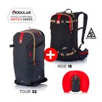 Arva Mochila airbag Switch Mix Bundle (Ride 18 + Tour 32) Black Presentación