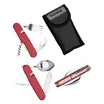 Herbertz Couvert Camping 6pièces 11 cm Inox + Etui Red 