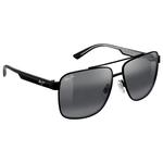 Maui Jim Sonnenbrille Halawa Shiny Translucide Grey Mat Black Mineral SuperThin Neutral Grey Präsentation