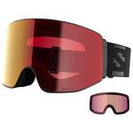Salomon Skibrille Sentry Prime Black Sigma Photo Poppy Red + Sigma Light Blue Präsentation