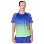 Asics Trail tee-shirt Road Fade Short Sleeve W Cobalt Burst Illuminate Green Overview