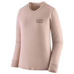 Patagonia Wander-T-Shirt W's Long-Sleeved Capilene Cool Merino Graphic Shirt Fitz Roy Strata Shroom Taupe Präsentation