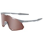 100% Zonnebrillen Hypercraft Xs Matte Stone Grey Hiper Crimson Silver Mirror Lens Voorstelling