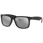 Ray Ban RB4165 Justin Color Mix Mat Rubber Black Silver Grey Mirror 