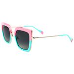Binocle Eyewear Occhiali da sole Veronika Shiny Gold Pastel Blue Pink Gradient Grey Polarized Presentazione